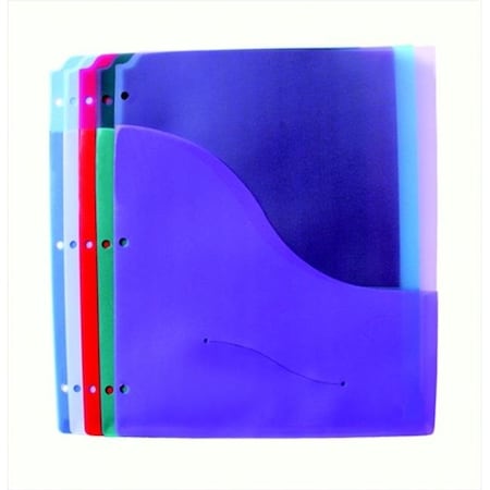 Pen2Paper Polypropylene Durable Folder Page With DisKette Pocket; 11 x 8.5 In. - Assorted Colors; Pack 5 PE1205887